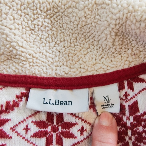 LL Bean Full Zip Fair Isle Nordic Fleece Jacket XL - Picture 4 of 4